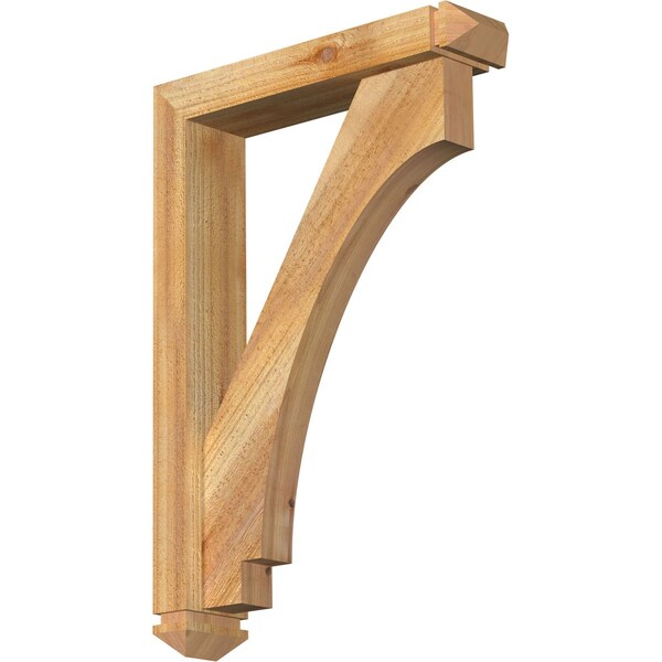 Ekena Millwork Imperial Arts and Crafts Rough Sawn Bracket w/ Offset Brace, Western Red Cedar, 4"W x 18"D x 26"H BKT0402X18X26IMP03RWR - main